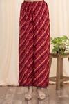 Shop_Aryavir Malhotra_Maroon Rayon Patchwork Kurta And Printed Pant Set_Online_at_Aza_Fashions