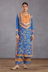 Torani_Blue , , Gota Patti, Persian Printed Kurta Set _Online_at_Aza_Fashions