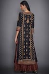 Shop_RI.Ritu Kumar_Black Silk Chanderi Kurta Gharara Set_at_Aza_Fashions