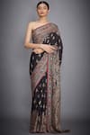Buy_RI.Ritu Kumar_Black Silk Chinon Embroidered Saree _at_Aza_Fashions
