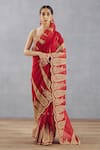 Buy_Torani_Red Silk Organza Embroidered Dori Sindoori Geetika Saree  _at_Aza_Fashions