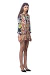 Anamika Khanna_Multi Color Pure Silk Floral Print Shirt Dress_Online_at_Aza_Fashions