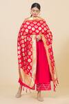 Buy_Nazaakat By Samara Singh_Red Banarasi Silk Dupatta_at_Aza_Fashions