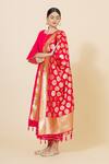 Shop_Nazaakat By Samara Singh_Red Banarasi Silk Dupatta_at_Aza_Fashions