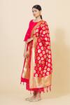 Buy_Nazaakat By Samara Singh_Red Banarasi Silk Dupatta_Online_at_Aza_Fashions