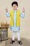 Buy_Little Boys Closet by Gunjan Khanijou_Yellow Embellished Waistcoat And Kurta Set For Boys_at_Aza_Fashions