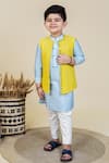 Little Boys Closet by Gunjan Khanijou_Yellow Embellished Waistcoat And Kurta Set For Boys_Online_at_Aza_Fashions