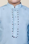 Shop_LITTLE BOYS CLOSET_Blue Cotton Embellished Kurta Set _at_Aza_Fashions