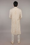 Shop_Vanshik_Beige Kurta  Churidar Cotton Embroidered Set _at_Aza_Fashions