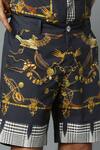 Shop_House Of Three_Black Cotton Poplin Jewel Dravida Print Shorts _Online_at_Aza_Fashions