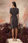 Shop_Pleats by Aruni_Grey Crushed Textured Dress_at_Aza_Fashions