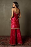 Shop_RI.Ritu Kumar_Red Kurta Silk Chanderi Embroidered Floral Pattern Scoop Neck Palazzo Set _at_Aza_Fashions