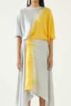 Buy_Echostudio_Grey Silk Boat Neck Draped Asymmetric Dress _Online_at_Aza_Fashions