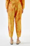 Buy_Echo By Tanya Arora_Yellow Cotton Tie Sunset Cropped Pant  _Online_at_Aza_Fashions