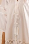 Buy_Bunka_White Cotton Embellished Crochet Lace Work And 3d Organza Nysa Tunic 