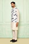 Buy_Arihant Rai Sinha_White Jute Floral Pattern Nehru Jacket _Online_at_Aza_Fashions