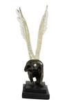 Shop_H2H_Black Polyresin Angel Sculpture With Clear Wings _at_Aza_Fashions