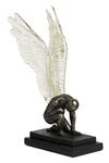 H2H_Black Polyresin Angel Sculpture With Clear Wings _Online_at_Aza_Fashions