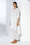 Buy_AMPM_White Isra Linen Tunic And Pant Set_Online_at_Aza_Fashions