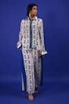Shop_Rimi Nayak_White Modal, Cotton Floral Print Trouser _Online_at_Aza_Fashions