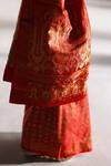 Shop_Mimamsaa_Red Marie Tanchoi Silk Saree With Unstitched Blouse Piece_Online_at_Aza_Fashions