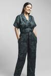 Buy_Ikai_Blue Cotton Shibori Jumpsuit_at_Aza_Fashions