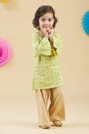 Buy_Banana Bee_Green Printed Kurta And Palazzo Set For Girls_Online_at_Aza_Fashions
