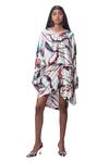 Buy_Anamika Khanna_Multi Color Pure Silk Abstract Print Top And Draped Skirt Set_at_Aza_Fashions
