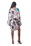 Shop_Anamika Khanna_Multi Color Pure Silk Abstract Print Top And Draped Skirt Set_at_Aza_Fashions