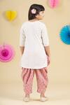 Shop_Banana Bee_White Cotton Kurta And Dhoti Pant Set For Girls_at_Aza_Fashions