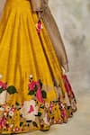 Sue Mue_Yellow Raw Silk Embroidery V Neck Embellished Lehenga Set _at_Aza_Fashions