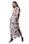 Shop_Anamika Khanna_Multi Color Chiffon Abstract Print Dress_Online_at_Aza_Fashions