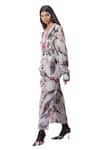 Anamika Khanna_Multi Color Chiffon Abstract Print Dress_at_Aza_Fashions
