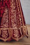 Torani Red Silk Velvet And Butterfly Net Thread & Sindoori Turvi Bridal Lehenga Set at Aza Fashions Torani_Red Silk Velvet And Butterfly Net Thread & Sindoori Turvi Bridal Lehenga Set _at_Aza_Fashions