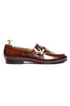 Buy_Artimen_Brown Leather Horse-bit Buckle Loafers _Online_at_Aza_Fashions