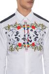 Mr. Ajay Kumar_White Cotton Printed Floral Shirt _at_Aza_Fashions