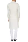 Shop_Khanijo_White Linen Jacket Layered Kurta_at_Aza_Fashions