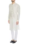 Buy_Khanijo_White Linen Jacket Layered Kurta_Online_at_Aza_Fashions