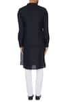 Shop_Khanijo_Black Linen Solid Jacket Layered Kurta  _at_Aza_Fashions