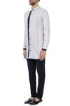 Buy_Bhusattva_White And Black Organic Silk Collar Shirt_Online_at_Aza_Fashions