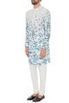 Buy_Dev R Nil_White Cotton Printed Kurta And Churidar_Online_at_Aza_Fashions