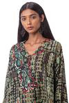 Anamika Khanna_Green Pure Silk Printed Top And Lungi Skirt Set_at_Aza_Fashions