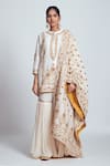 Buy_Sheetal Batra_White Kurta And Dupatta Chanderi Silk Gharara Georgette Banarasi Round Set _at_Aza_Fashions