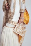 Sheetal Batra_White Kurta And Dupatta Chanderi Silk Gharara Georgette Banarasi Round Set _at_Aza_Fashions