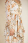 Astha Narang White Organza, Crepe, Chiffon V Neck Floral Print Kurta Sharara Set at Aza Fashions Astha Narang_White Organza, Crepe, Chiffon V Neck Floral Print Kurta Sharara Set _at_Aza_Fashions