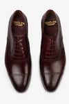 Shop_Bridlen_Maroon Semi Brogue Oxford Shoes _at_Aza_Fashions