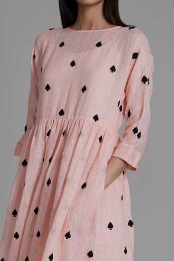 Women'S Pink Gotta Patti Ethnic Tunic