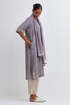 Buy_Bhavik Shah_Purple Handwoven Hand Spun Indian Fabric Pattern Kurta Set With Contrast Pant _Online_at_Aza_Fashions