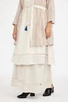 Shop_Jayati Goenka_White Cotton Handblock Print Checks Robe Checkered Belted Skirt Set _Online_at_Aza_Fashions