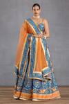 Buy_Torani_Blue , Organza, Brocade Tassels, Rang Shyam Hayat Bridal Lehenga Set _Online_at_Aza_Fashions